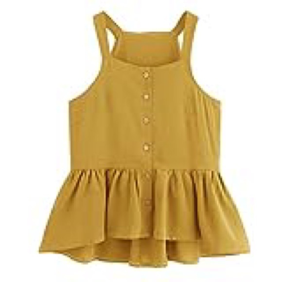 Source Unknown Tops - Golden yellow peplum top